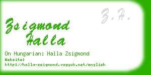 zsigmond halla business card